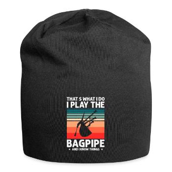 Scotsman Zitat für Dudelsackmusiker und Dudelsack - Jersey-Beanie - Schwarz - Vorne