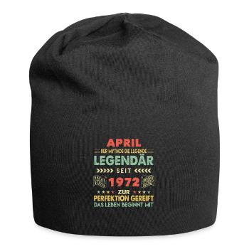 51. Geburtstag April Jahrgang 1972 Vintage - Jersey-Beanie - Schwarz - Vorne