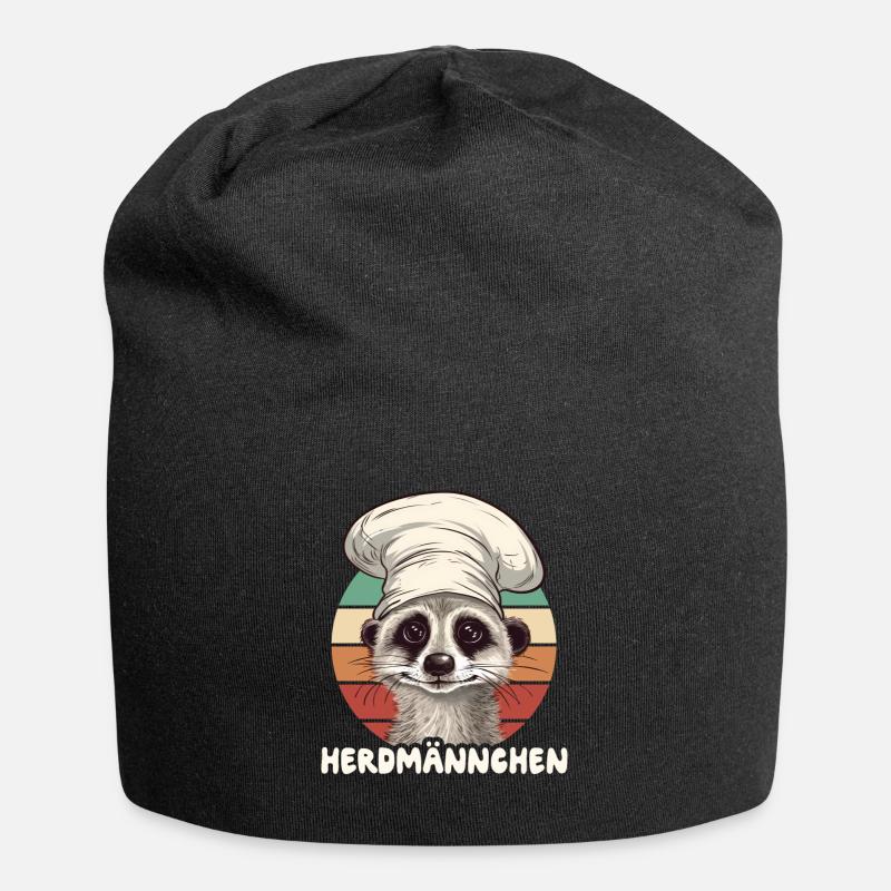 Herdmännchen Erdmännchen Koch - Jersey-Beanie - Schwarz