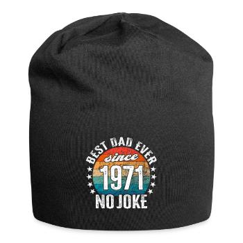 Bester Papa der Welt seit 1971 No Joke - Jersey-Beanie - Schwarz - Vorne