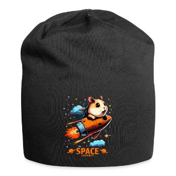 Space Hamster Hamster Lovers Space Design - Jersey Beanie - black - Front