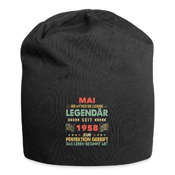 65. Geburtstag Mai Jahrgang 1958 Vintage - Jersey-Beanie - Schwarz - Vorne