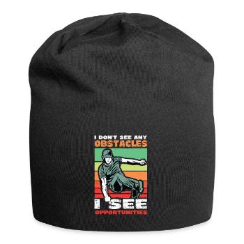 I don't see obstacles, but opportunities - Jersey Beanie - black - Front