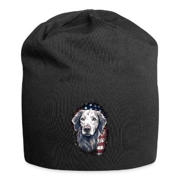 Chien Drapeau américain d’un fier amoureux des chiens - Bonnet en jersey - noir - Devant