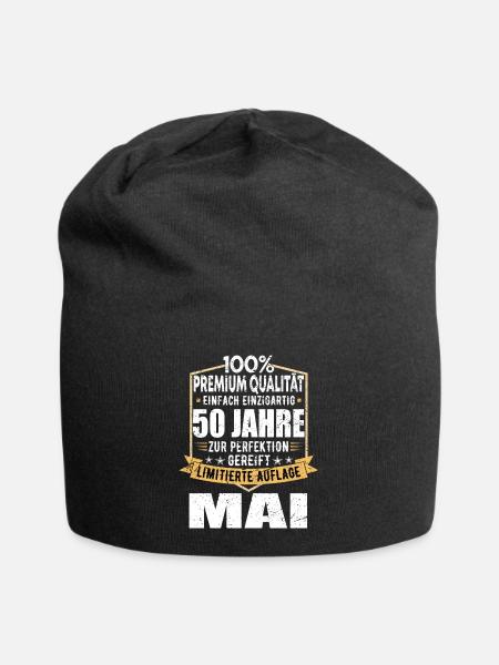 50. Geburtstag Mai Jahrgang 1973 Vintage - Jersey-Beanie - Schwarz