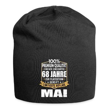 68. Geburtstag Mai Jahrgang 1955 Vintage - Jersey-Beanie - Schwarz - Vorne