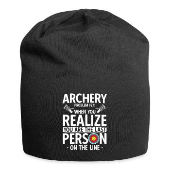 Bogenschießen Archery - Jersey-Beanie - Schwarz - Vorne