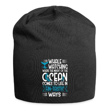 Ozean Meer Wal Zitat für Wal Meeressäugetiere - Jersey-Beanie - Schwarz - Vorne