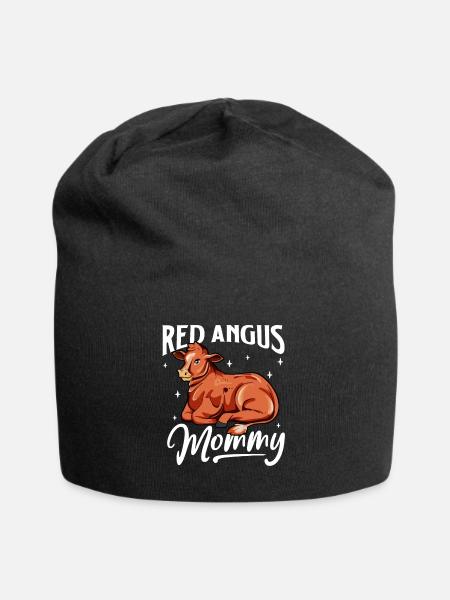 Red Angus Mommy - Red Angus Rind - Jersey-Beanie - Schwarz