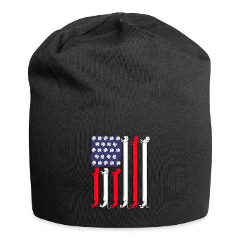 Dackel Hund Geschenk 4th Of July Dachshund - Jersey-Beanie - Schwarz - Vorne
