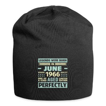 57th Birthday June Vintage 1966 Vintage - Jersey Beanie - black - Front