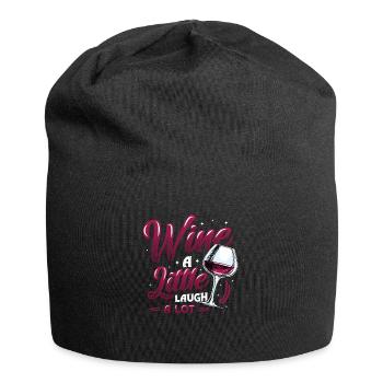 Vin Un peu rire beaucoup, amateur de vin - Bonnet en jersey - noir - Devant