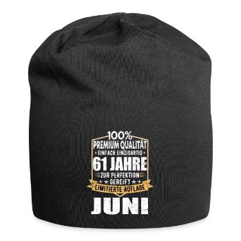61. Geburtstag Juni Jahrgang 1962 Vintage - Jersey-Beanie - Schwarz - Vorne