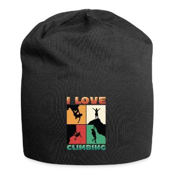 I love rock climbing, rock climbing - Jersey Beanie - black - Front