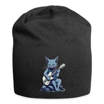 Musicien Russe Chat Bleu Guitariste Chats - Bonnet en jersey - noir - Devant