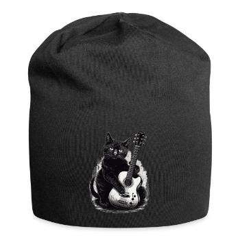 Musician Black Cat Guitarist Bombay Cats - Jersey Beanie - black - Front
