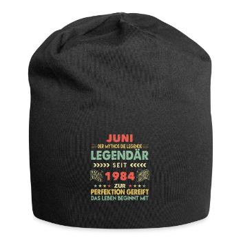 39. Geburtstag Juni Jahrgang 1984 Vintage - Jersey-Beanie - Schwarz - Vorne