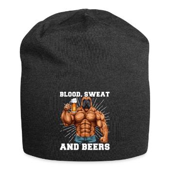 Bodybuilder Gym Bier Blood Sweat And Beer - Jersey Beanie - charcoal grey - Front