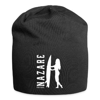 Nazare Surfer Girl Portugal - Jersey Beanie - black - Front