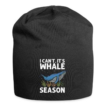 Wal-Design für Wale und Blauwale oder Belugawale - Jersey-Beanie - Schwarz - Vorne