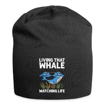 Orca Beobachtung für Buckelwale und Meerwale - Jersey-Beanie - Schwarz - Vorne