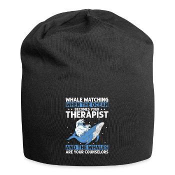 Ozean Meer Wal Zitat für Wal Meeressäugetiere - Jersey-Beanie - Schwarz - Vorne