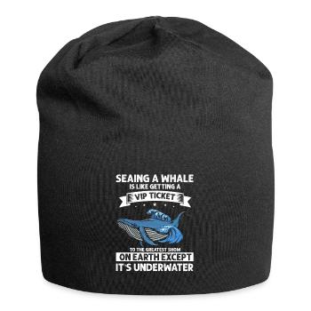 Orca Beobachtung für Buckelwale und Meerwale - Jersey-Beanie - Schwarz - Vorne