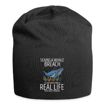 Ozean Meer Wal Zitat für Wal Meeressäugetiere - Jersey-Beanie - Schwarz - Vorne
