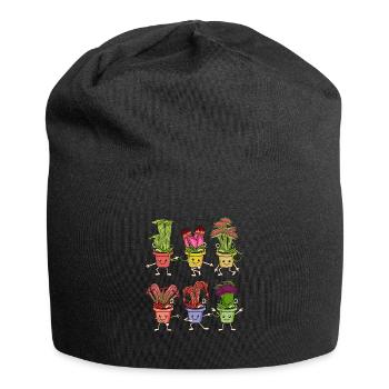 Fleischfressende Pflanzen Venus Fliegenfalle - Jersey-Beanie - Schwarz - Vorne
