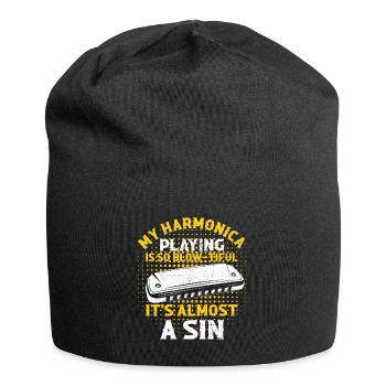 Harmonikaspieler für Munharmonika Spieler - Jersey-Beanie - Schwarz - Vorne