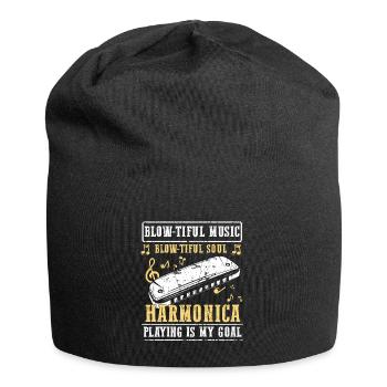 Harmonikaspieler für Munharmonika Spieler - Jersey-Beanie - Schwarz - Vorne