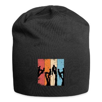 Retro Arborist Gift Father Chainsaw - Jersey Beanie - black - Front