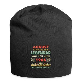 57. Geburtstag August Jahrgang 1966 Vintage - Jersey-Beanie - Schwarz - Vorne