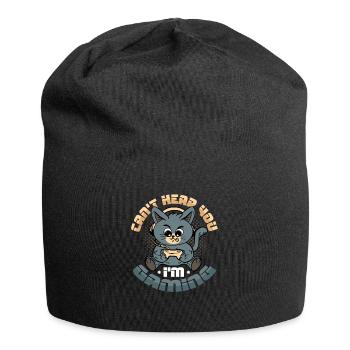 Je ne t’entends pas, je joue - Bonnet en jersey - noir - Devant