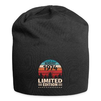 49. Geburtstag August Jahrgang 1974 Vintage - Jersey-Beanie - Schwarz - Vorne