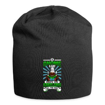 Un nain de jardin par jour - nain de jardin - Bonnet en jersey - noir - Devant