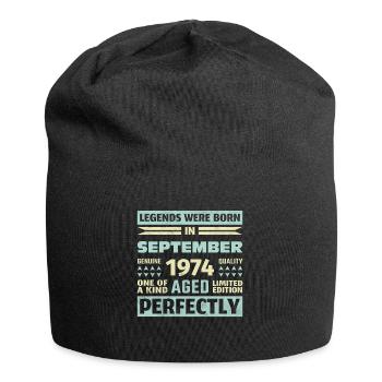 49. Geburtstag August Jahrgang 1974 Vintage - Jersey-Beanie - Schwarz - Vorne