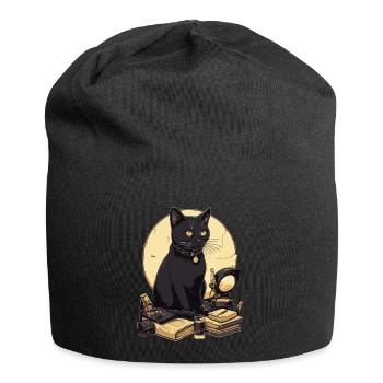 Chat noir avec des livres Bombay Cat Book Cats - Bonnet en jersey - noir - Devant