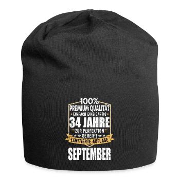 34. Geburtstag September Jahrgang 1989 Vintage - Jersey-Beanie - Schwarz - Vorne