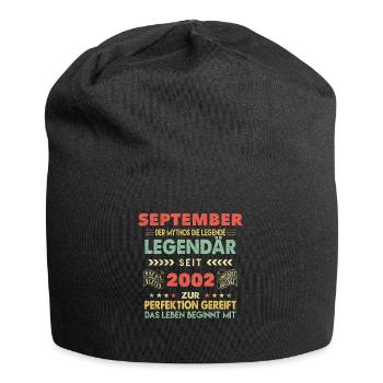21. Geburtstag September Jahrgang 2002 Vintage - Jersey-Beanie - Schwarz - Vorne