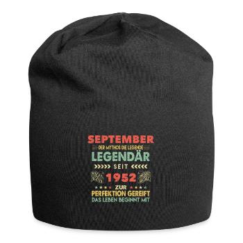 71. Geburtstag September Jahrgang 1952 Vintage - Jersey-Beanie - Schwarz - Vorne