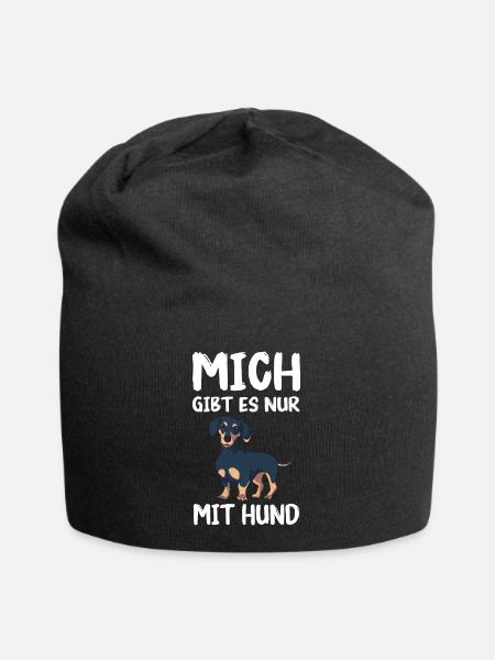 Dackel Dachshund Hund - Jersey-Beanie - Schwarz