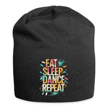 Eat Sleep Dance Repeat Typografie - Jersey-Beanie - Schwarz - Vorne