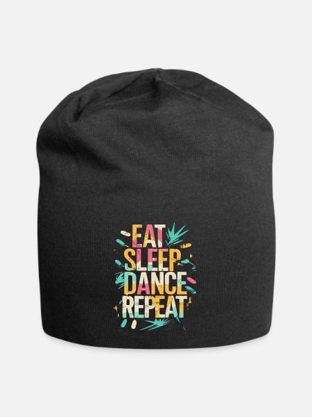 Eat Sleep Dance Repeat Typografie - Jersey-Beanie - Schwarz