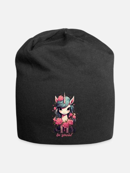 Süßes Niedliches Einhorn - Be Special - Jersey-Beanie - Schwarz