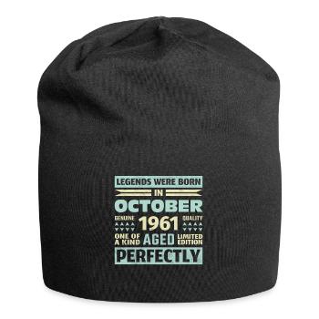 62ème anniversaire Octobre Millésime 1961 Millésime - Bonnet en jersey - noir - Devant