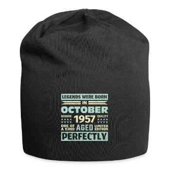 66. Geburtstag Oktober Jahrgang 1957 Vintage - Jersey-Beanie - Schwarz - Vorne