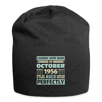 67th Birthday October Vintage 1956 Vintage - Jersey Beanie - black - Front