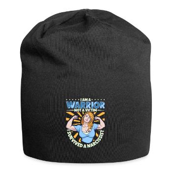 Fighter and not a victim - narcissism survivor - Jersey Beanie - black - Front