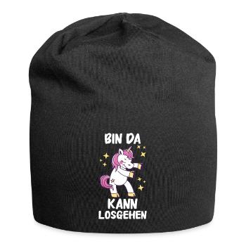 Einhorn Einhörner Fabelwesen Mystisch - Jersey-Beanie - Schwarz - Vorne
